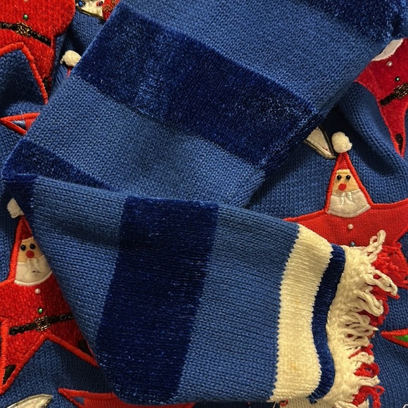 Unique Christmas button up sweater blue/red/white. Size Medium. Patriotic 🇺🇸 - Picture 6 of 7